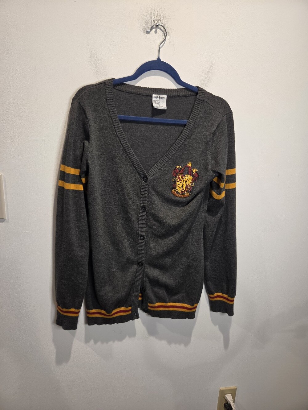 Harry Potter Size M Hogwarts Gryffindor Vneck Cardigan
